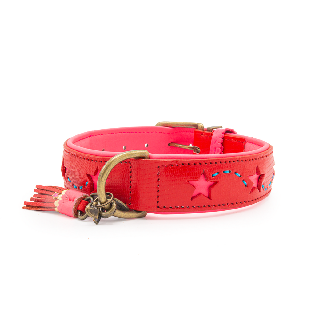 Urban Pink Star Collar on white background