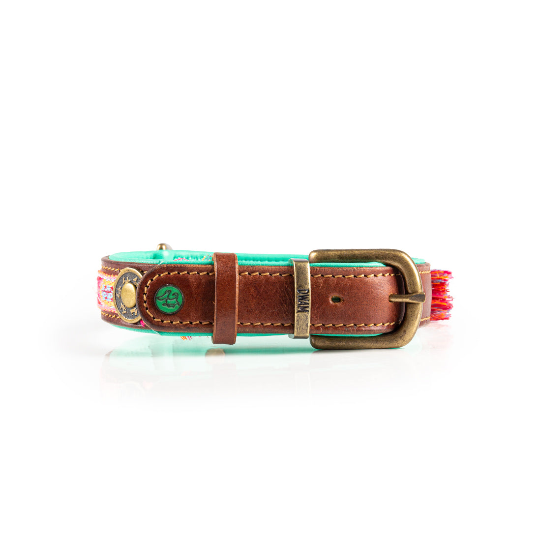 Dog collar with decorative elements on a white background
