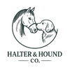 Logo of Halter & Hound Co. featuring a horse and dog facing each other.